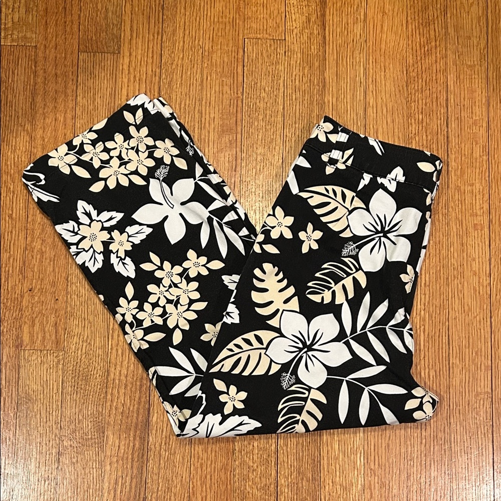 Cherokee Black Floral Straight Leg Pants